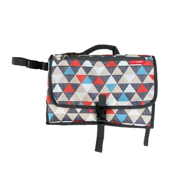 Skip Hop Handbags - Skip Hop Pronto Portable Travel Changing Station Red Tan Blue EUC